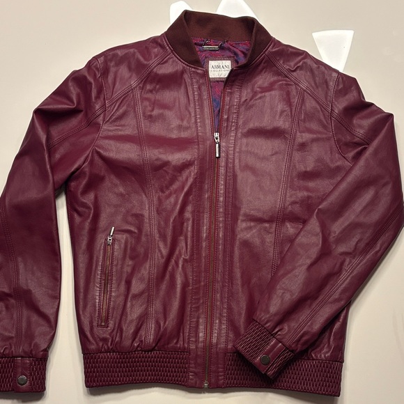 Armani Collezioni Other - Vintage Armani Collezioni Maroon Leather Jacket